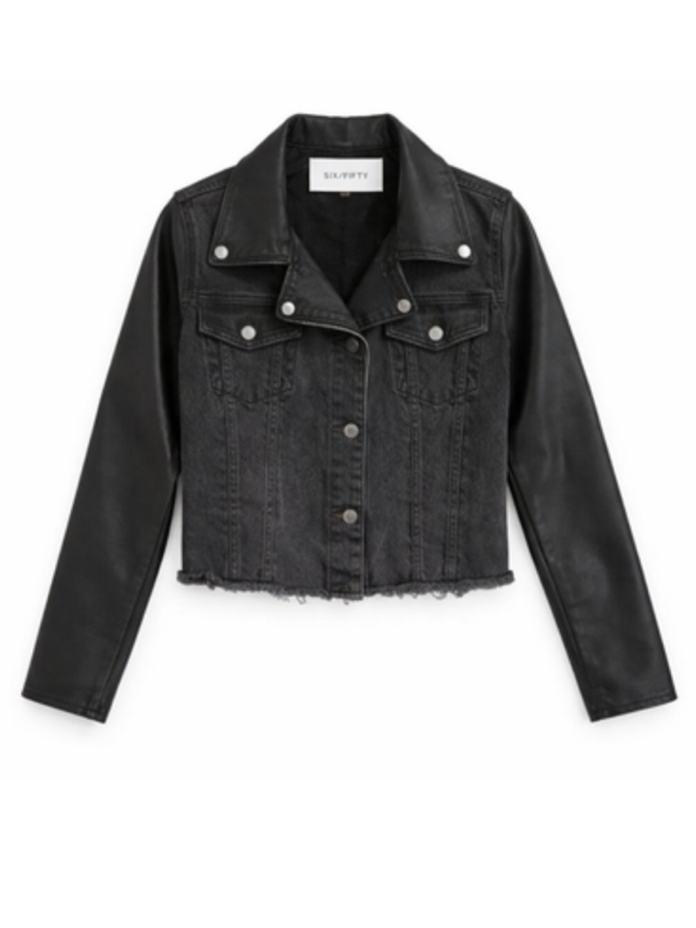 Six/Fifty Leather Denim Jacket NWOT